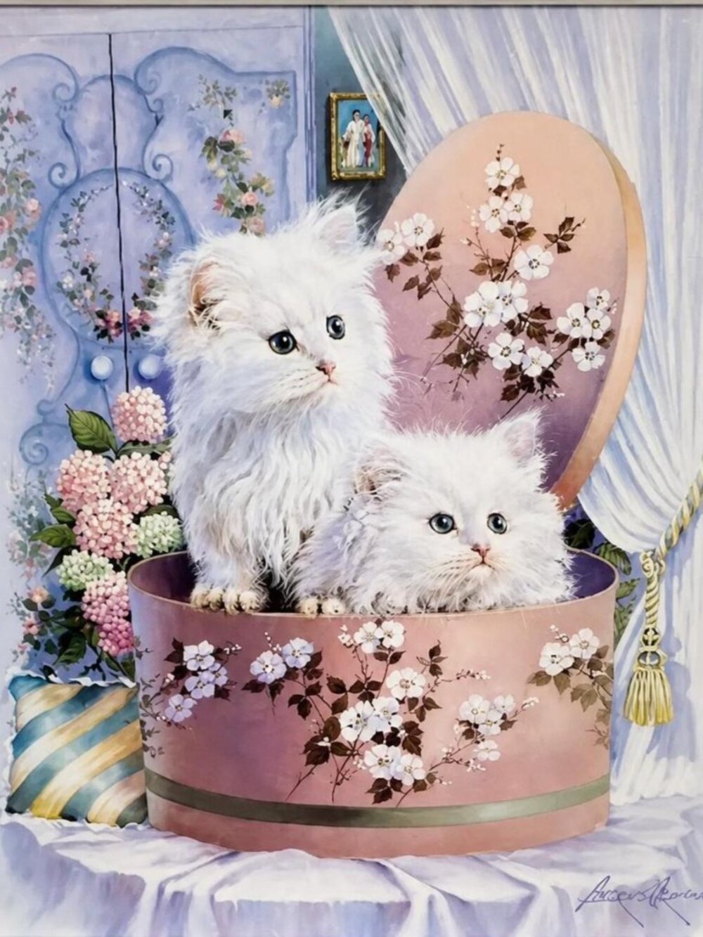 "Kittens In Hat Box"